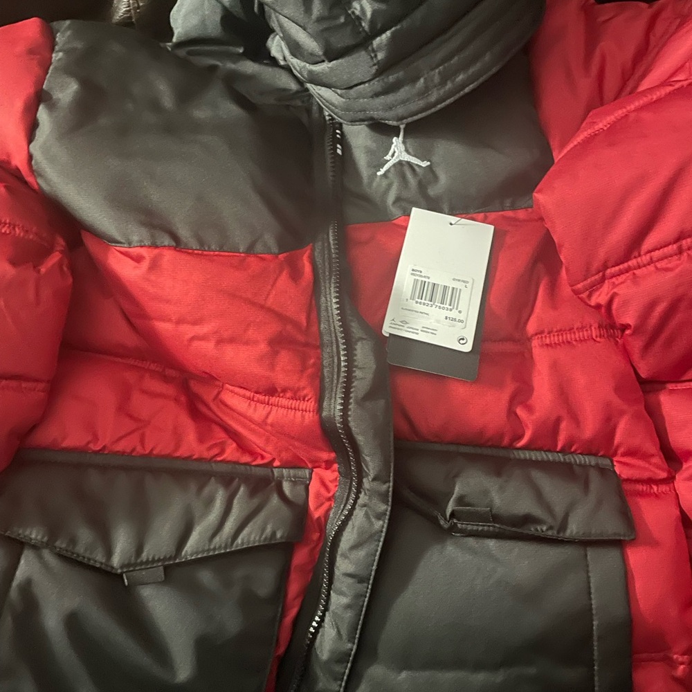 NWT Boys Size Large Jordan Gym Red and Black Puffer Jacket